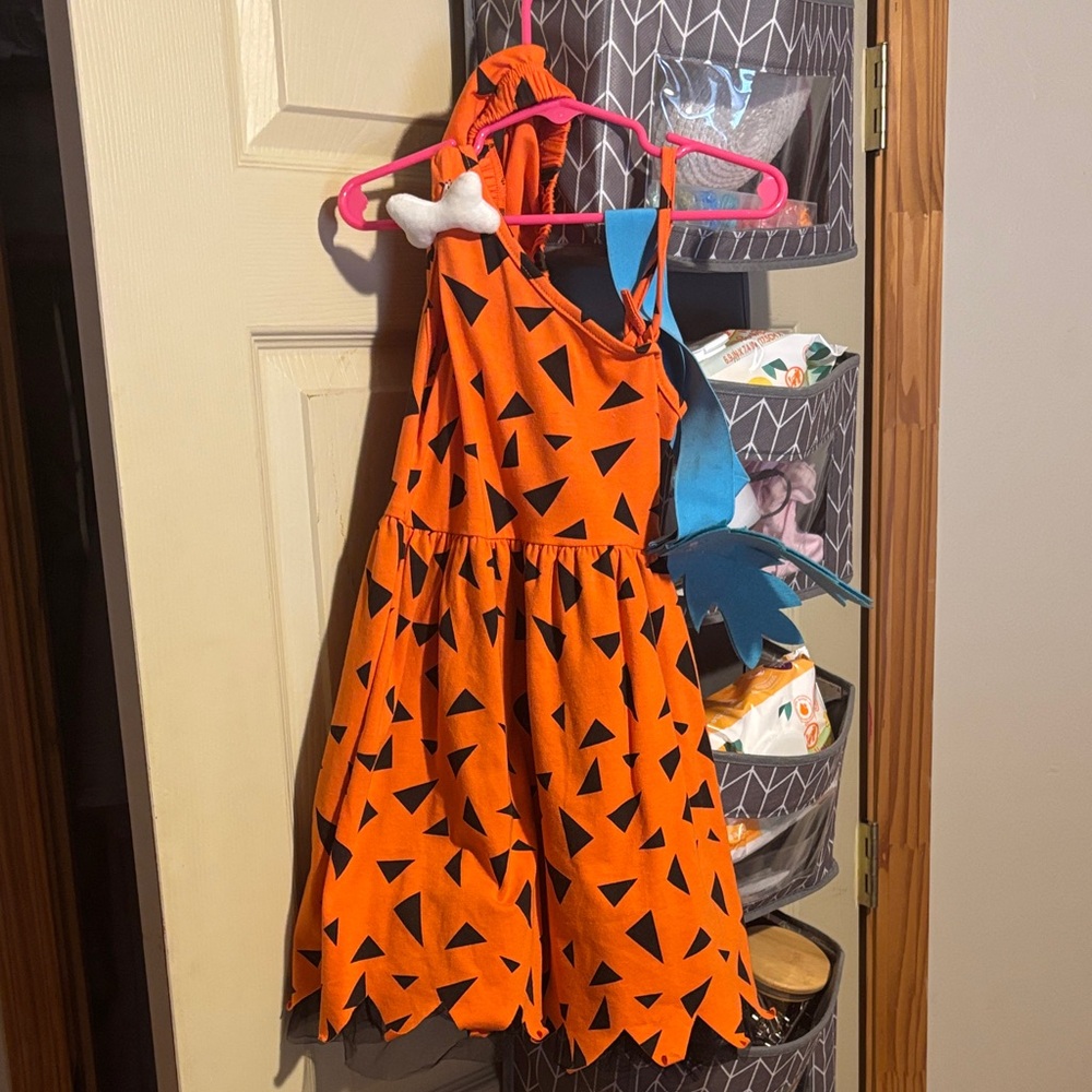 Orange and Black Triangle Pattern Dress